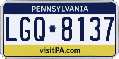PA license plate LGQ8137