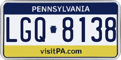 PA license plate LGQ8138