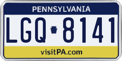 PA license plate LGQ8141