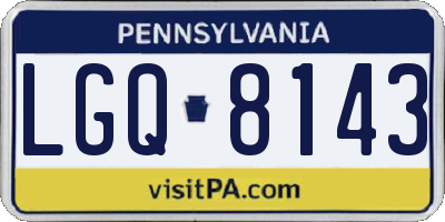 PA license plate LGQ8143