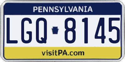 PA license plate LGQ8145