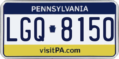 PA license plate LGQ8150