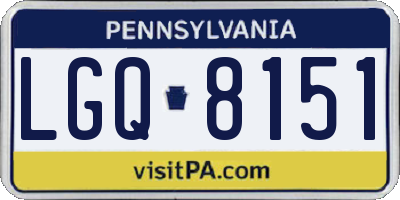 PA license plate LGQ8151