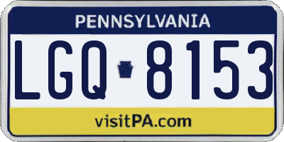 PA license plate LGQ8153