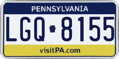 PA license plate LGQ8155