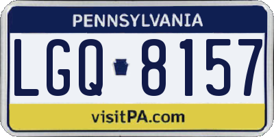 PA license plate LGQ8157