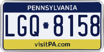 PA license plate LGQ8158