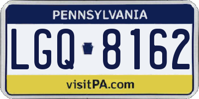 PA license plate LGQ8162