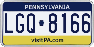 PA license plate LGQ8166