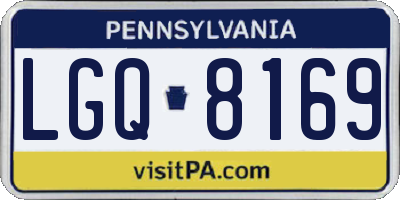 PA license plate LGQ8169