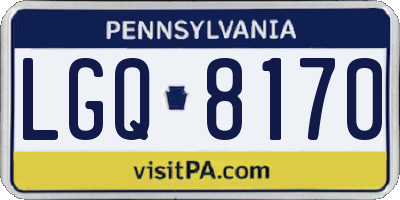 PA license plate LGQ8170