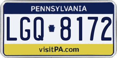 PA license plate LGQ8172
