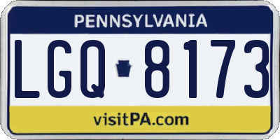 PA license plate LGQ8173