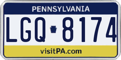 PA license plate LGQ8174