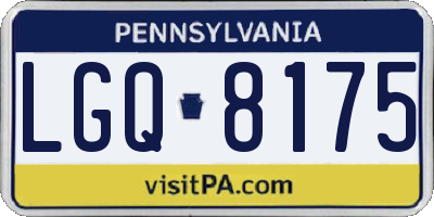 PA license plate LGQ8175