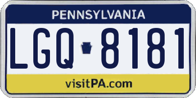 PA license plate LGQ8181