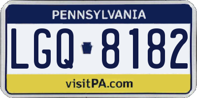 PA license plate LGQ8182