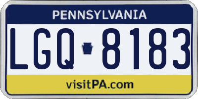 PA license plate LGQ8183