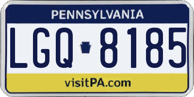 PA license plate LGQ8185