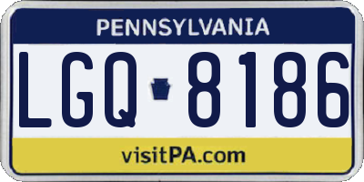 PA license plate LGQ8186