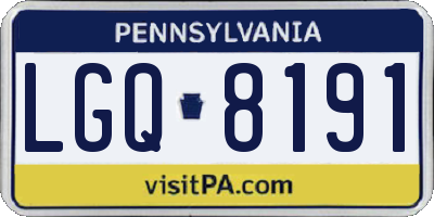 PA license plate LGQ8191