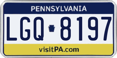 PA license plate LGQ8197