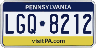 PA license plate LGQ8212