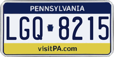 PA license plate LGQ8215