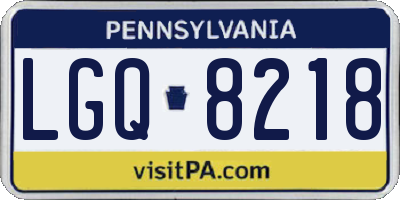 PA license plate LGQ8218