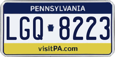 PA license plate LGQ8223