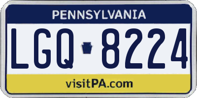 PA license plate LGQ8224