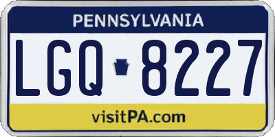 PA license plate LGQ8227