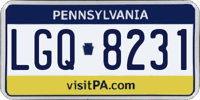 PA license plate LGQ8231
