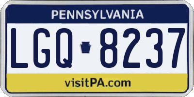 PA license plate LGQ8237