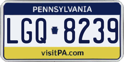 PA license plate LGQ8239
