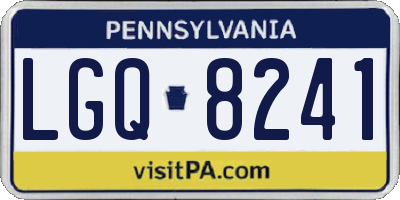 PA license plate LGQ8241