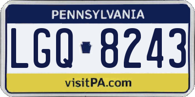 PA license plate LGQ8243