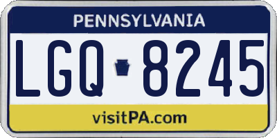 PA license plate LGQ8245