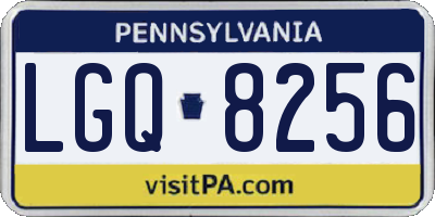 PA license plate LGQ8256
