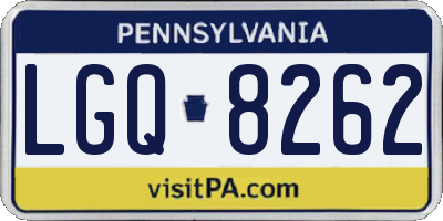 PA license plate LGQ8262