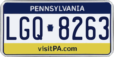 PA license plate LGQ8263