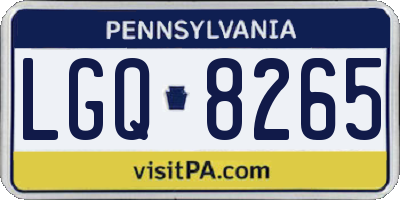 PA license plate LGQ8265