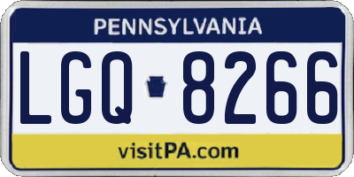 PA license plate LGQ8266