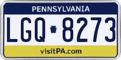 PA license plate LGQ8273