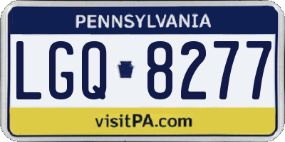 PA license plate LGQ8277