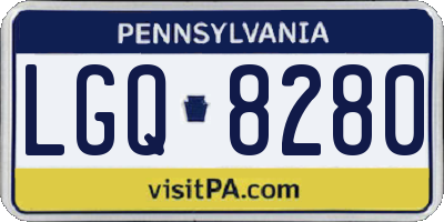 PA license plate LGQ8280