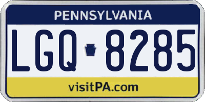 PA license plate LGQ8285