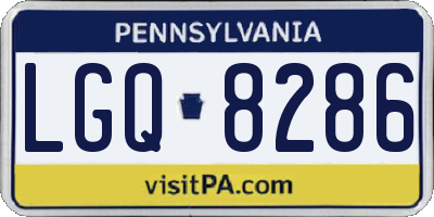 PA license plate LGQ8286