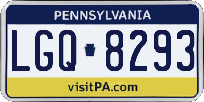 PA license plate LGQ8293