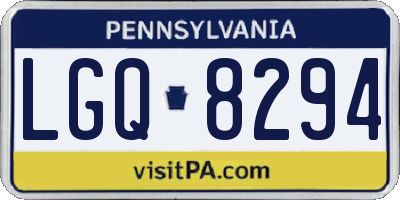 PA license plate LGQ8294
